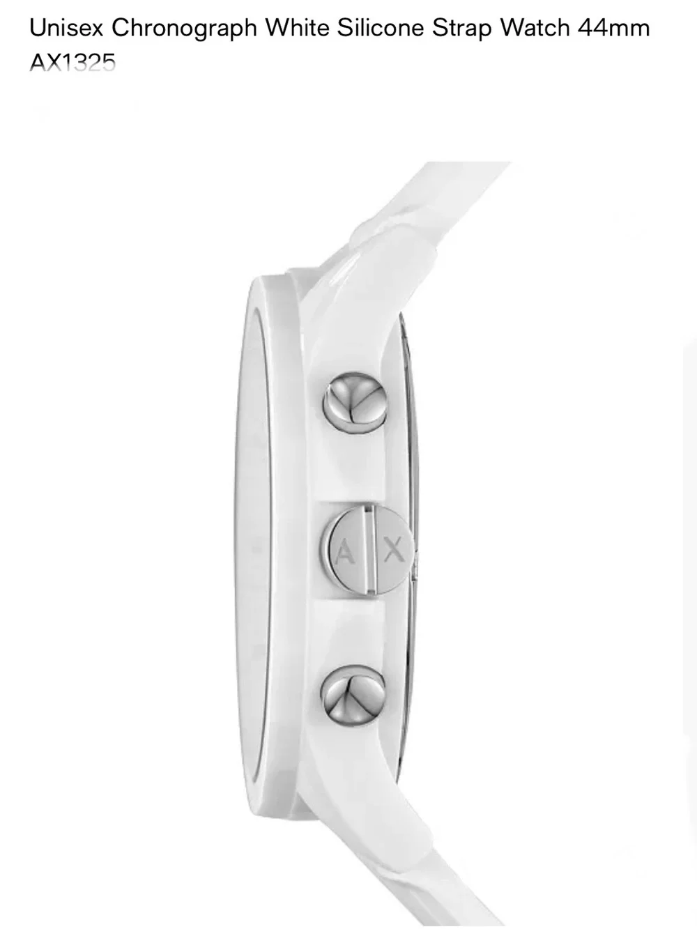 Armani Exchange Silver-Tone Chronograph with White Silicone Strap